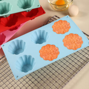 Factory Supply 6-Grid Non-Stick Silicone Molds Sweet Donut Baking Pan Food Grade Muffin Mold Cake Maker Baking Pan Cupcake Mould