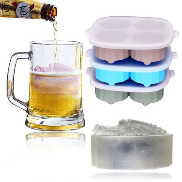 Eco-Friendly Silicone Ice Cube Tray Custom Design Alligator Frozen Ice Cream & Popsicle Ice Mold DIY Food Bar Use