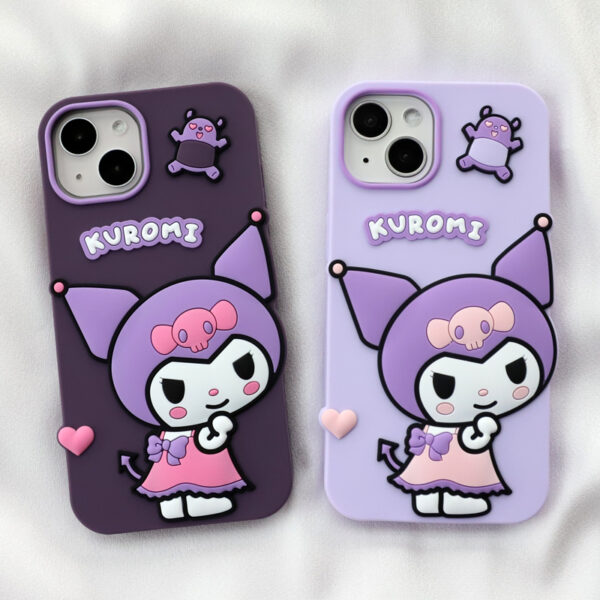 Factory Customize Cute 3D Kuromi Iphone Case Soft Silicone Case for iPhone 16 PRO Max Phone Case