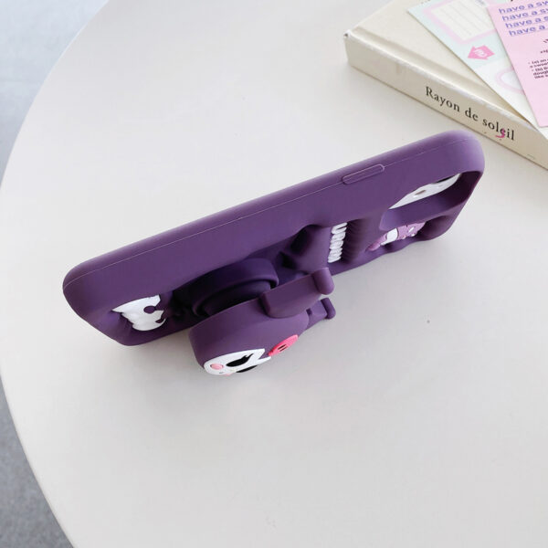 Hot Selling Kawaii Cartoon Cellphone Case Retractable Stand Kuromi 3D Stereo Silicone Phone case for Iphone 6 XR 11 Pro - Image 4