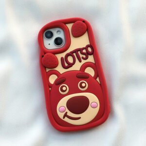 All Inclusive Edge Shockproof 3D Stereoscopic Silicone Cartoon Cute Bear Phone Case for iPhone 16 15Pro Max