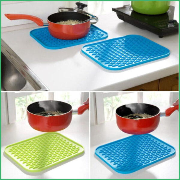 Silicone Trivet Mats Heat Resistant Pot Holders Multipurpose Nonslip Hot Pads Black Minimalist Material Silicone Coaster - Image 4