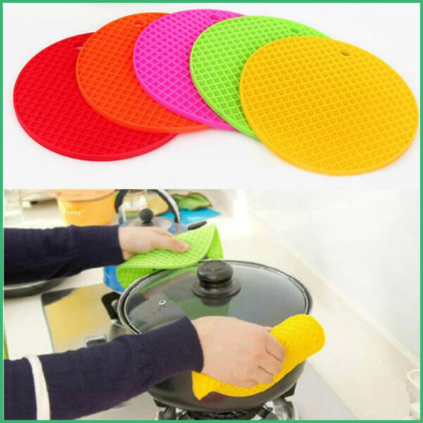 Kitchen Utensil Heat Resistant Honeycomb Mat Silicone Rubber Hot Pot Holder Mat Coaster - Image 3