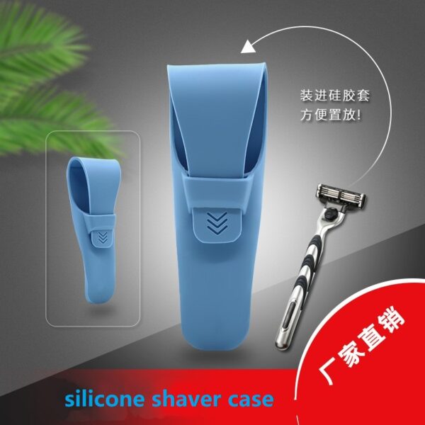 Travel Portable Silicone Razor Case Soft Shaver Cover Bag Waterproof Safety Razor Travel Case - Image 2