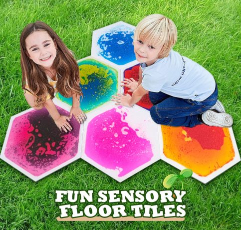 Liquid sensory floor tiles